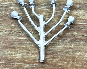 Vintage Dollhouse Pewter Style 6 Goblets and 3 Wine Bottles Silver Colored Plastic Twist off from Form