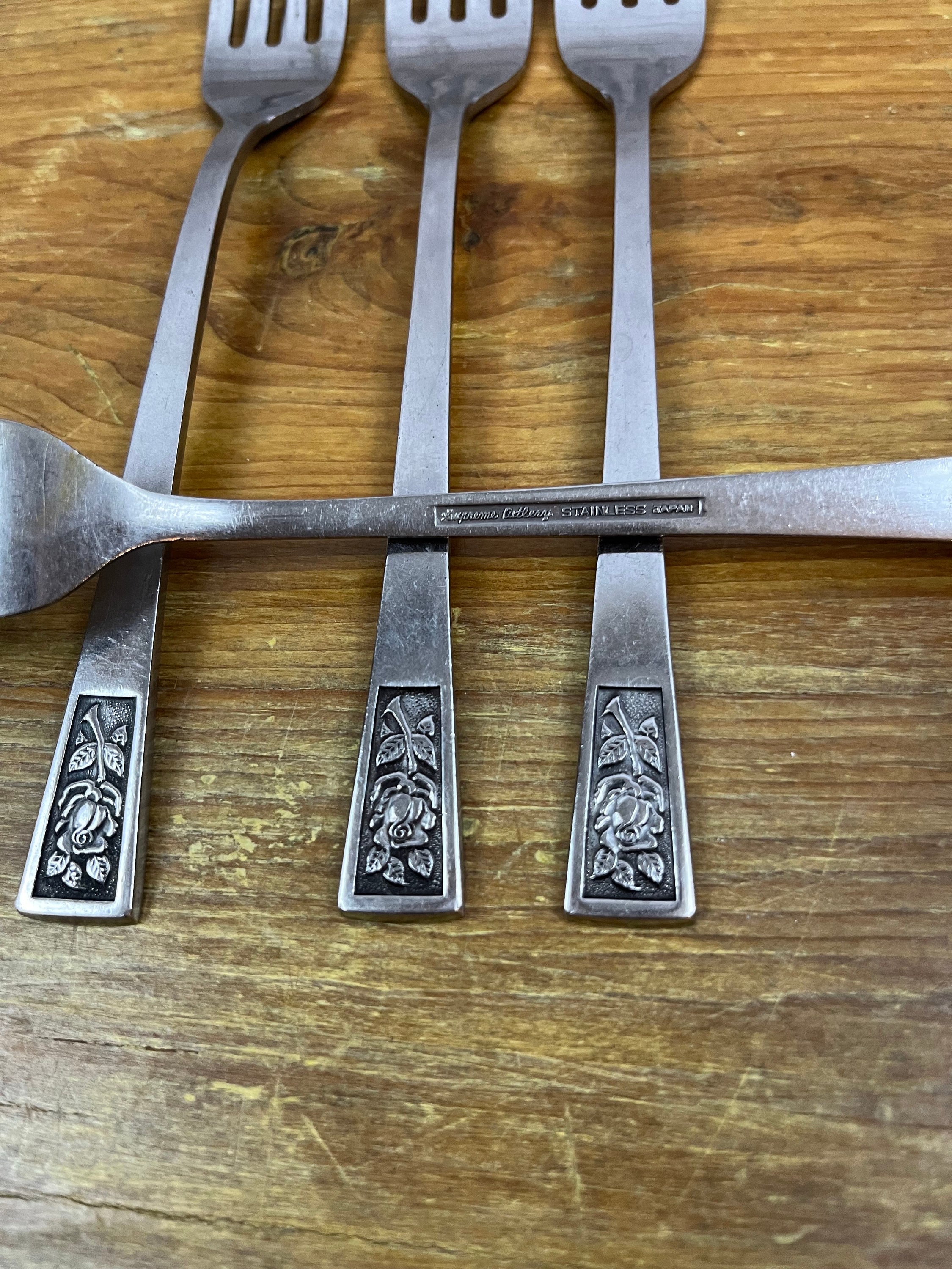 Towle ian 純銀カクテルフォーク Vintage Towle Silver Japan Dinner Forks Rose Design Japan