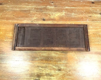 Mid Century Pair Expandable Wood and Metal Grate Covers 8 inches x 21-36 inches Reclaimed Architectural Salvage Upcycle project