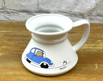 Vintage Sandra Boynton No Dip-kaffemugg "Varning: Jag bryter för kaffe" bred basmugg