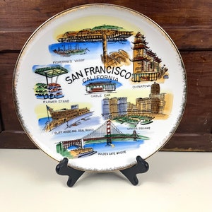 Vintage San Fransisco Souvenir plate Commemorative Vacation decor