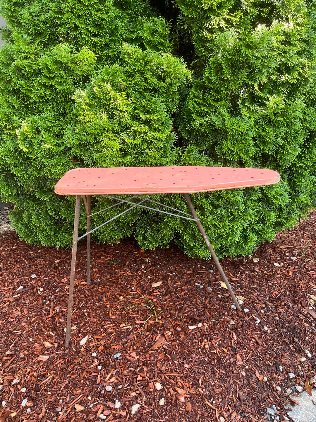 Vintage Pink 1950s Child's Metal Ironing Board Perfect Garden Art