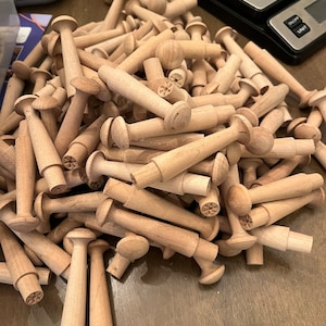 Wood 3 1/2&quot; long Shaker Peg 1/2&quot; Tenon Set of 10