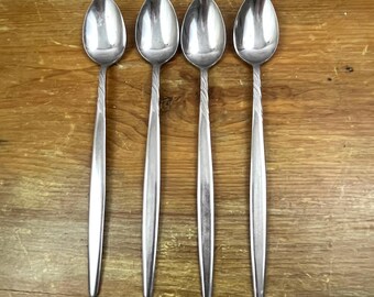Cucharas vintage de acero inoxidable para té helado, fabricadas en Japón, juego de 4