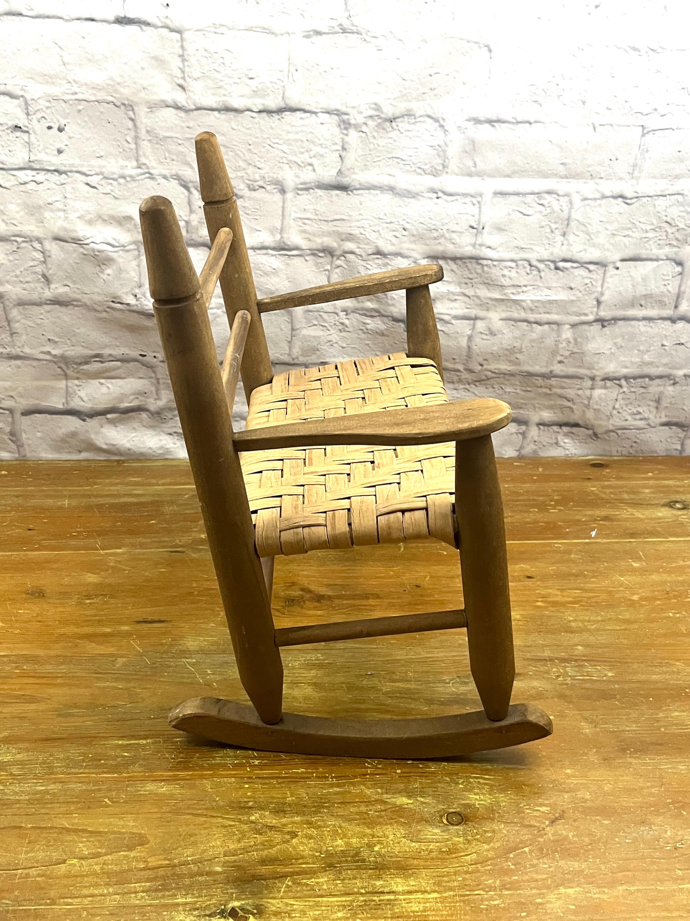 Toy Size Rocking Chair Vintage Primitive Doll Sized Rocking Chair Front Porch Mini Rocker for ...
