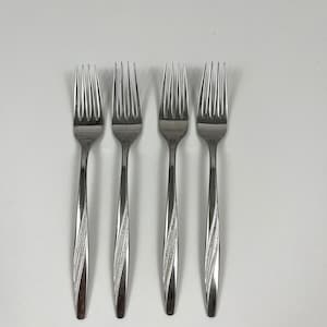 Vintage &quot;American Flair &quot; Forks International Silver Dinner Forks Glossy Double Swirl Handle