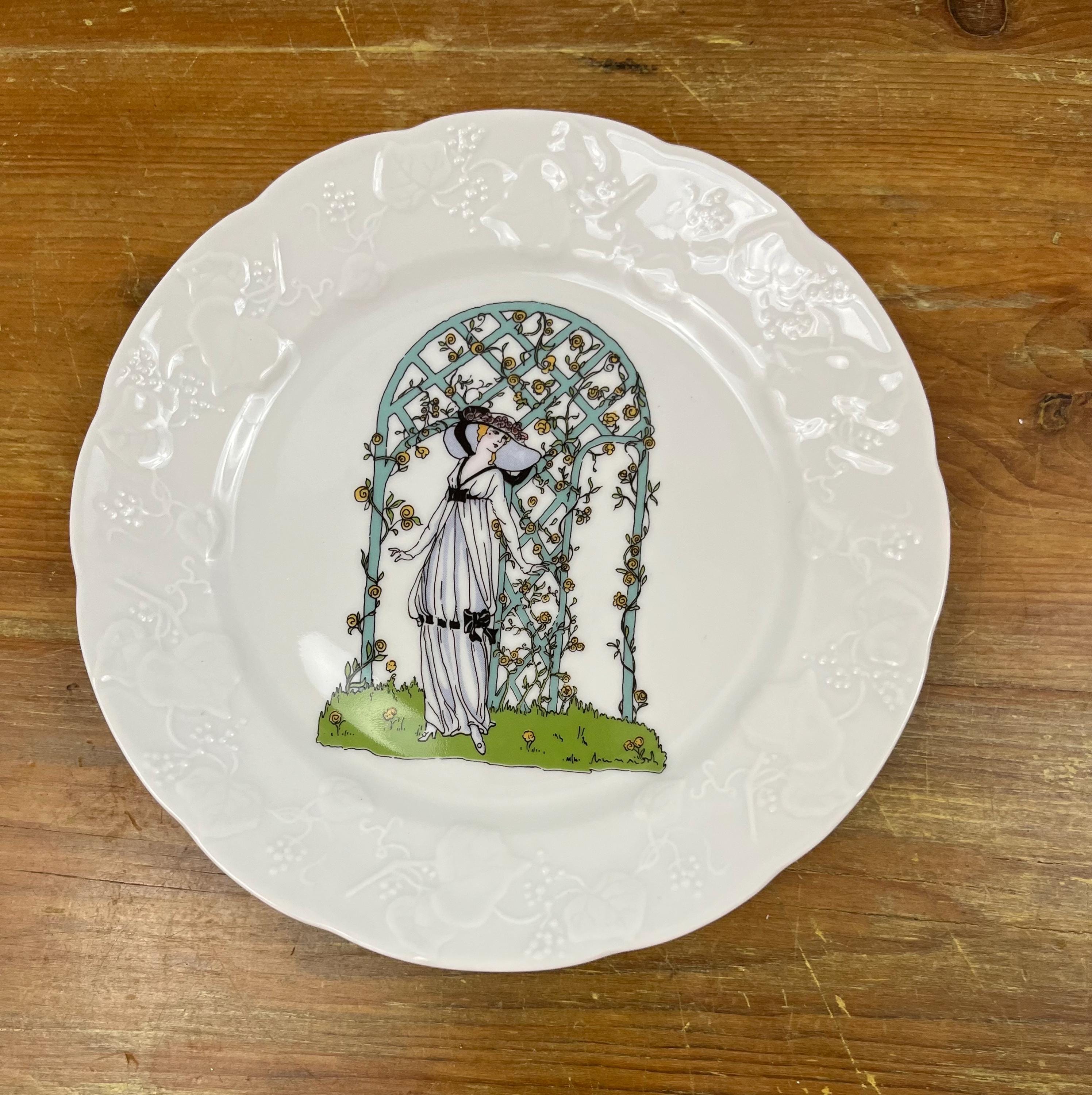 Vintage French Art Deco Design Salad Plates Lierre Sauvage CNP
