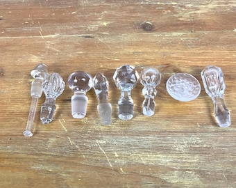 Vintage glass stopper Liquor Bottle Stopper Replacement oil vinegar Perfume Bottle stopper ***Sold individually Pick one, see measurements