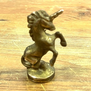 Vintage Small Brass Unicorn Decoration Game piece Animal Totem