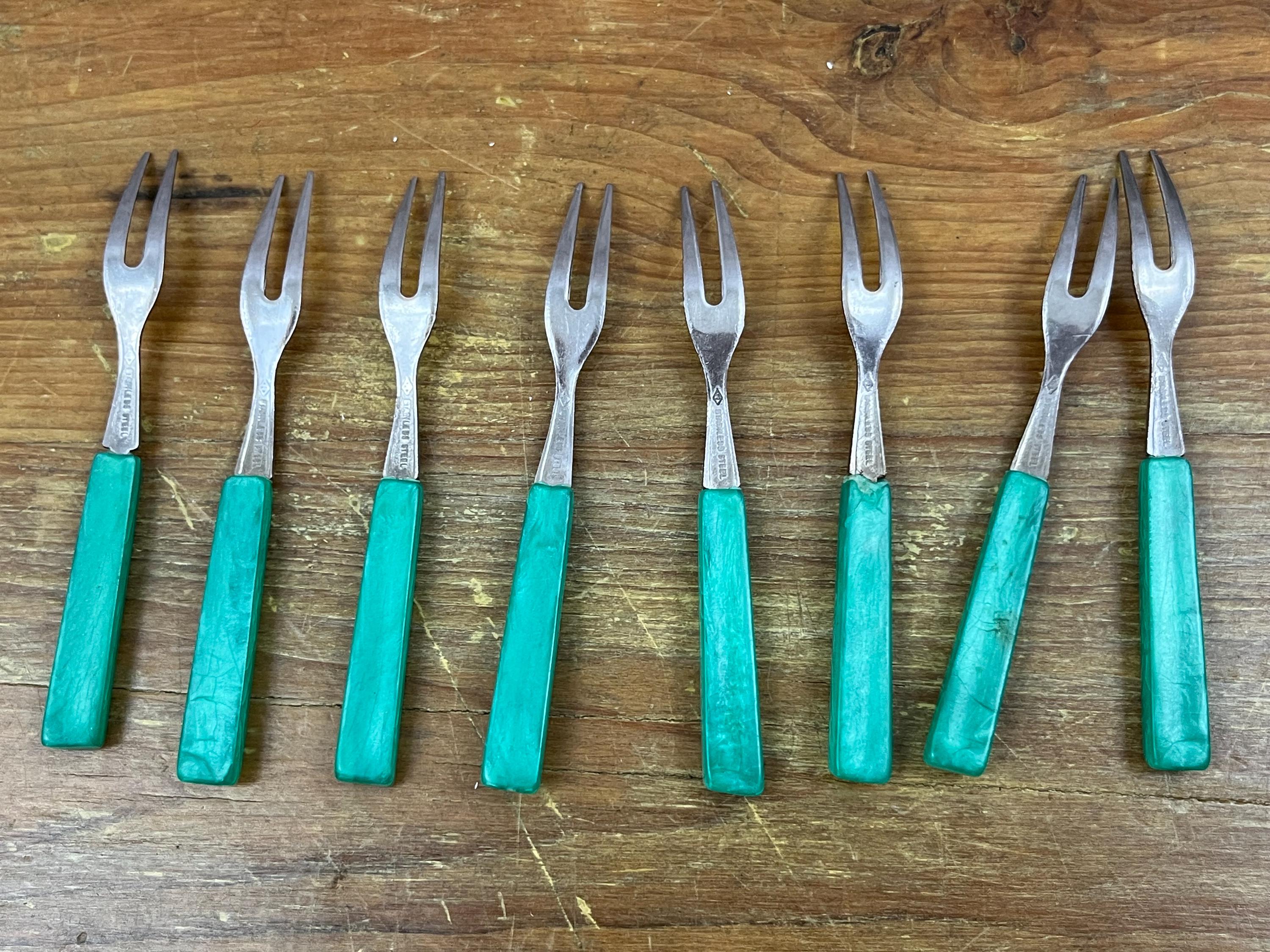 ヴィンテージ シーグリーン アペタイザーフォーク ミッドセンチュリー