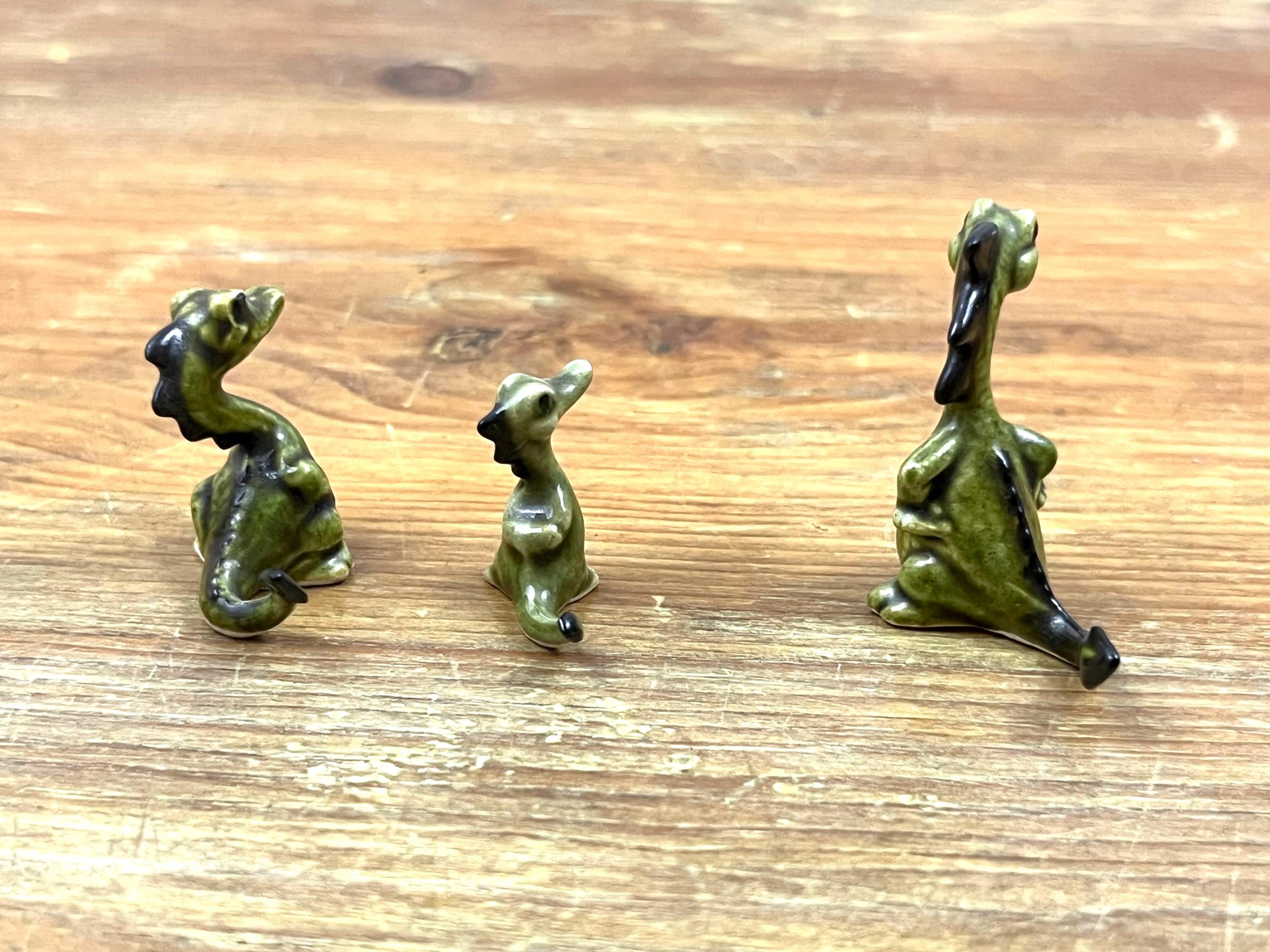 Vintage Hagen Renaker Dragon Trio Family Group Mini Mystical