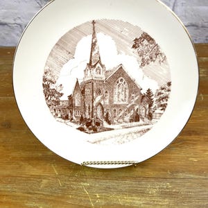 陶器製 教会デザイン プレート Vintage church plate - Etsy 日本