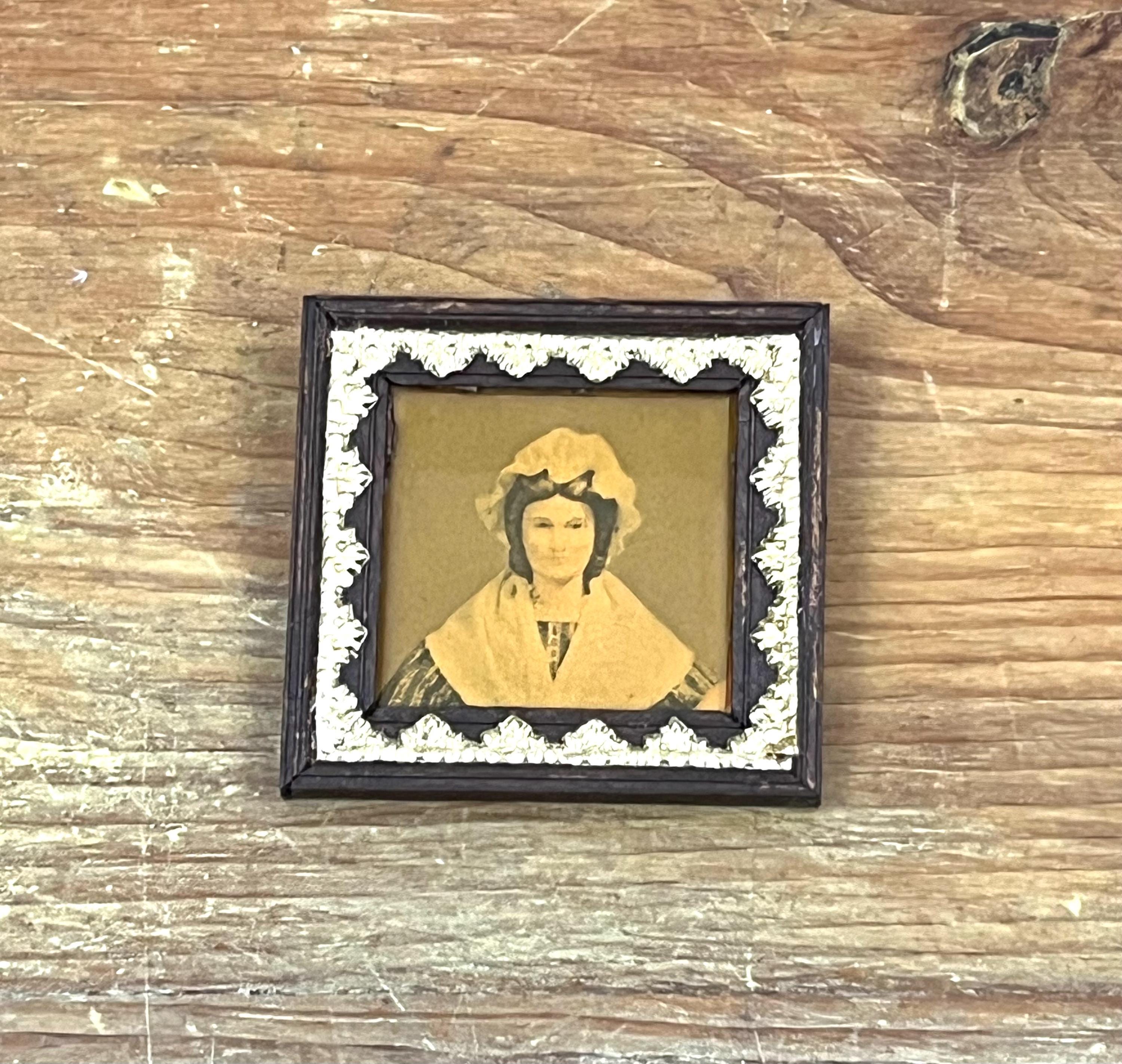 Vintage 70s Framed Dollhouse Art 1:12 Scale Colonial Portrait