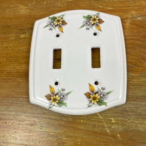 Vintage Wall Switch Plates Yellow Flowers Sold Individually