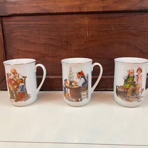 Vintage Norman Rockwell Mugs Coffee mugs tea mugs 1982 the Toymaker, the Cobbler, for a good boy sold individually