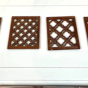 Vintage Mini Wood Screens 6 x 5 inch decorative wall decor plant background decor