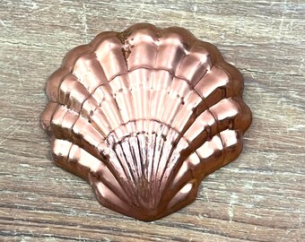 Vintage Mini Copper Scallop Shell Wall Decor Kitchen Mold 2 inches
