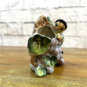 Mid Century Anthropomorphic Lady Bug Planter Bugs that like Grape Vines Gift for Friend Windowsill planter