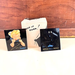 Vintage 1950s Missing You Card, Thinking of you Card, Glow in the Dark mini tarjetas