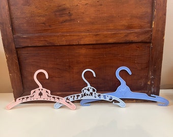 Vintage 1950s Children's Hangers Pink or Blue three to choose from Babies & Rabbits, Bambi, Cowboy saddle themed