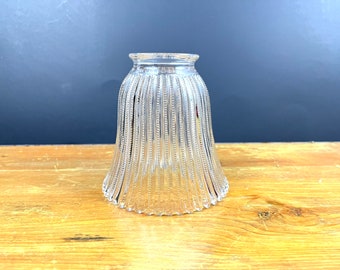 Vintage gerippte Wandleuchte gepunktete geriffelte Klarglas Lichtschirm