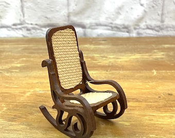 Vintage "Price"  Dollhouse Rocking Chair 1:12 Scale Miniature Furniture Decor