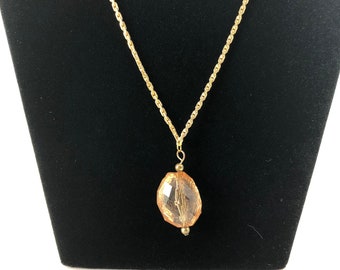 Peach pendant necklace