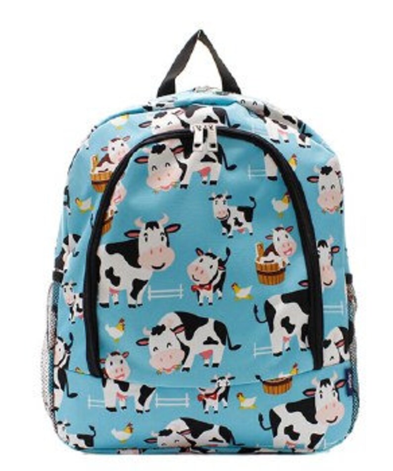 cow print backpack