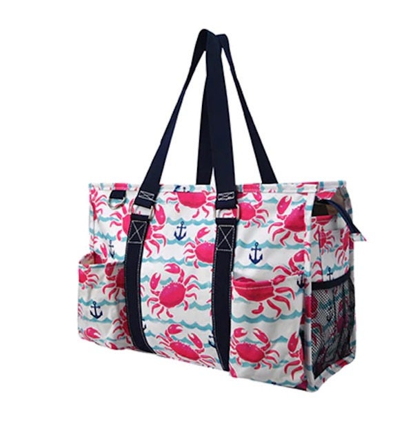 Crabs and Anchors NGIL Zippered Caddy Organizer Tote Bag Etsy