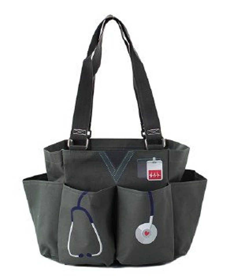 Canvas Nurse Caddy Utility Tote Bag With Free Monogram Etsy
