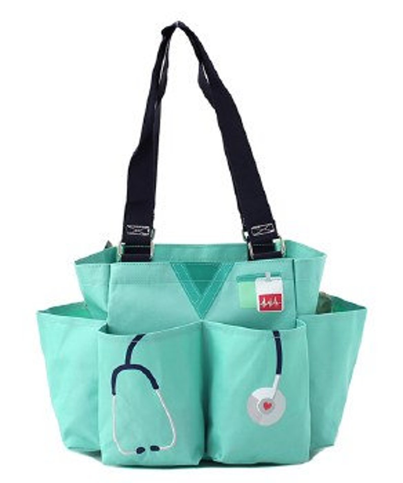 Canvas Nurse Caddy Utility Tote Bag With Free Monogram Etsy