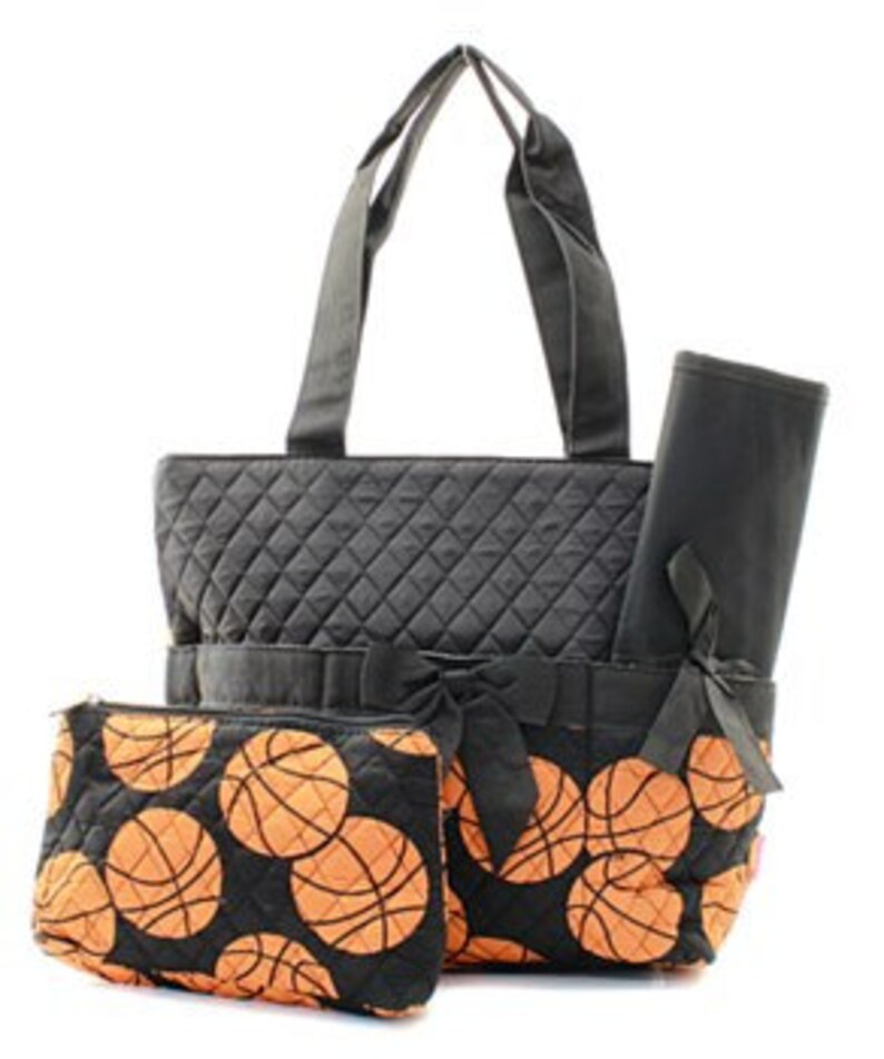 Quilted Soccerbasketball Softball Baseball diaper Bag WITH FREE MONOGRAM