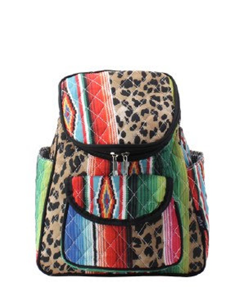 leopard and serape backpack
