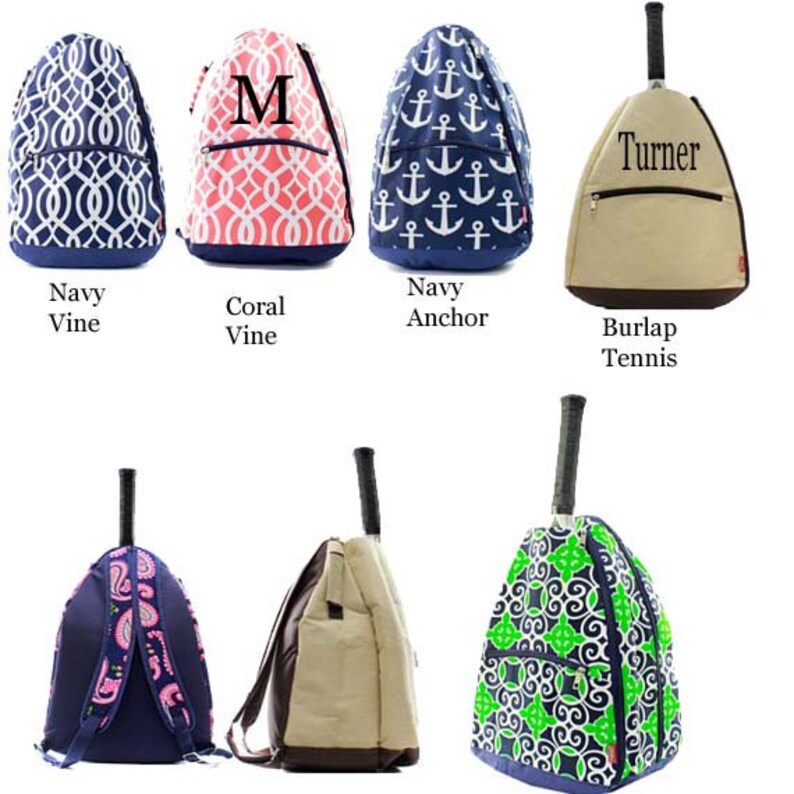 Tennis Racket Bag with free monogram Etsy