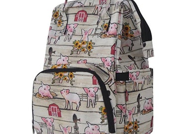 Piggy Farm NGIL Diaper Bag/Travel Backpack  Set with free monogram