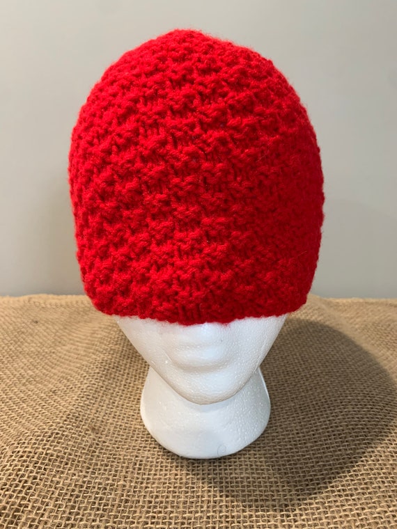 Red Beanie Hat Size Small/medium | Etsy