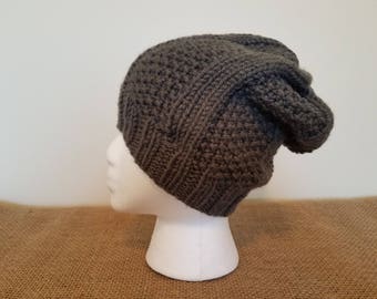 Gray slouchy hat, Size small/medium