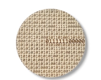 Personalizable coaster BINARY made of poplar plywood with binary numbers, glass coaster gift for computer science teacher programmer