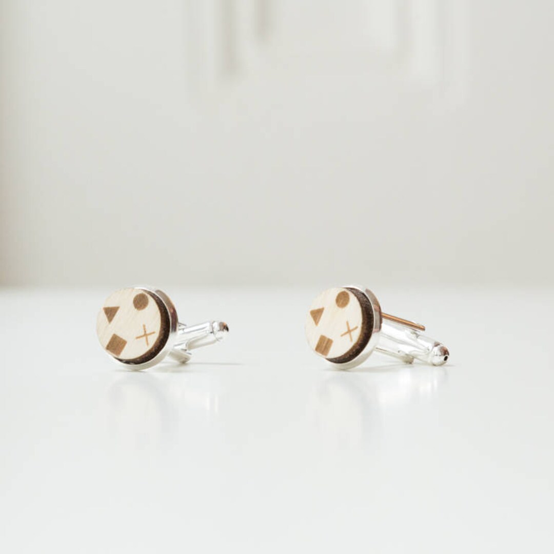 Hinleise Boutons De Manchette En Bois Avec Nœud Papillon Carré Et Boîte Cadeau - Ensemble De