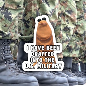 Marcus the Worm Drafted into U.S. Military | Viral Meme Vinyl Decal Sticker