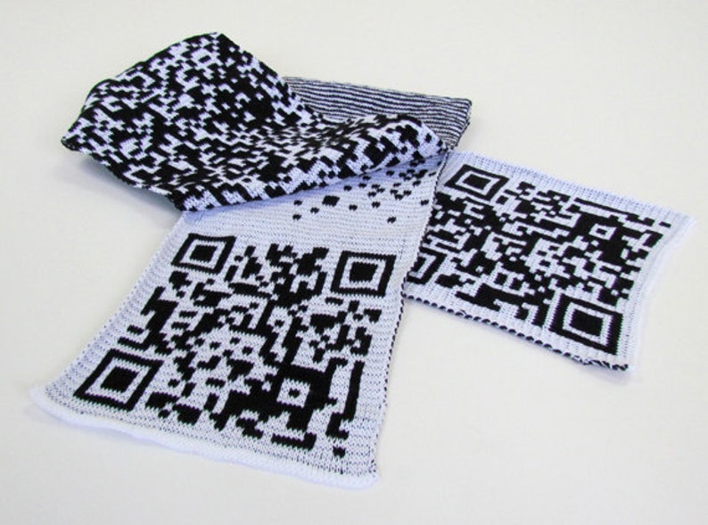 Knitted Scarf CODE QR Etsy