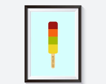 Nursery illustration poster print, ice lolly print, kids ice cream print, nursery quote, nursery print, cute ice cream, ice cream poster,