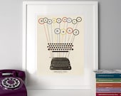 Stampa macchina da scrivere, macchina da scrivere, poster di fotografia, stampa di lomography, vintage macchina da scrivere, Remington Rand, vintage arredamento casa, arte della macchina da scrivere