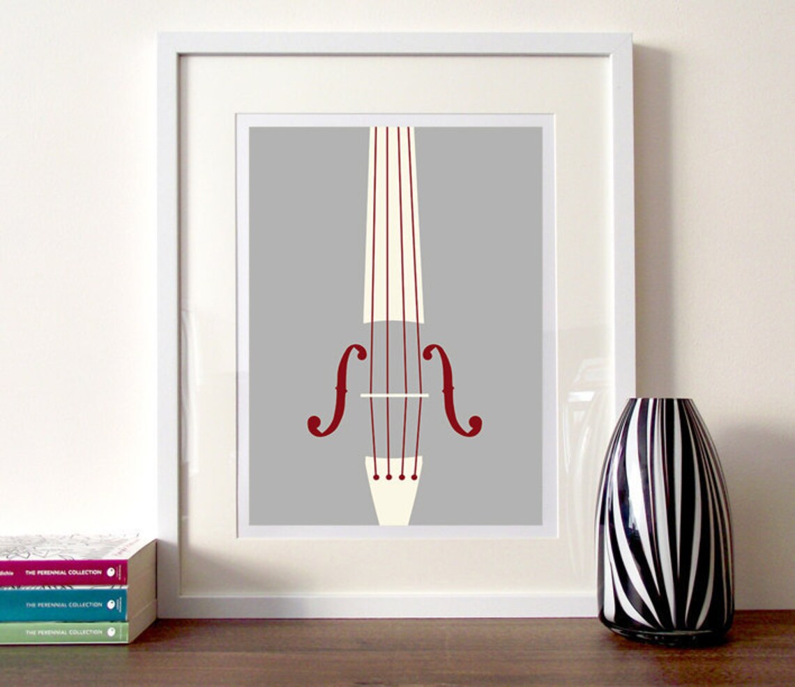 Violin Poster, Digital Music Print, Violin Illustration, Music Art
