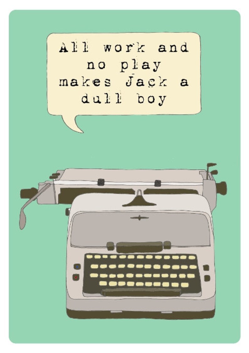 Vintage Typewriter, Illustration Poster, Quote Print, Illustrated Quote