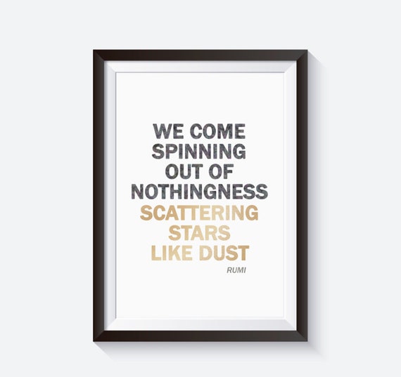 rumi quote typographic print rumi quote print