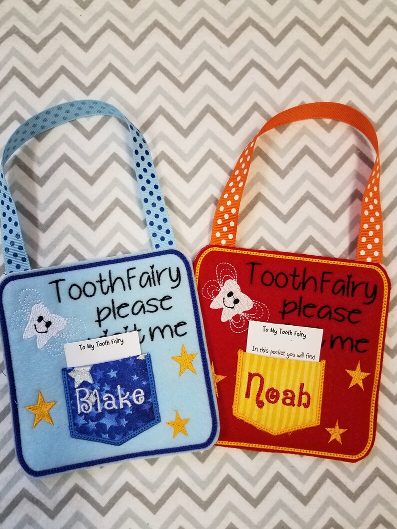 Tooth Fairy W/tooth Chart With NAME Tooth Fairy Pillow Etsy