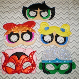 Power Puff Girls   Felt  Mask -    Party Favor, Pretend Play, Halloween