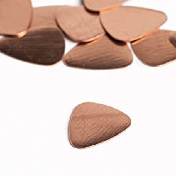 RMP Stamping Blanks, 1" x 1.188" Guitar Pick with No Hole, 16 oz. Copper 0.021" (24 Ga.) - 10 Pack