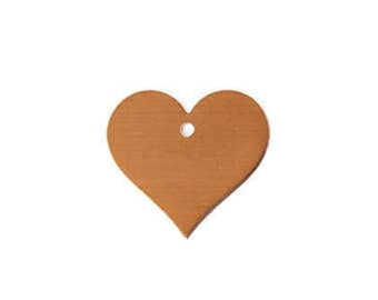 RMP Stamping Blanks, .921" x 1" Heart with Hole, 16 Oz. Copper, 24 Ga. - 10 Pack
